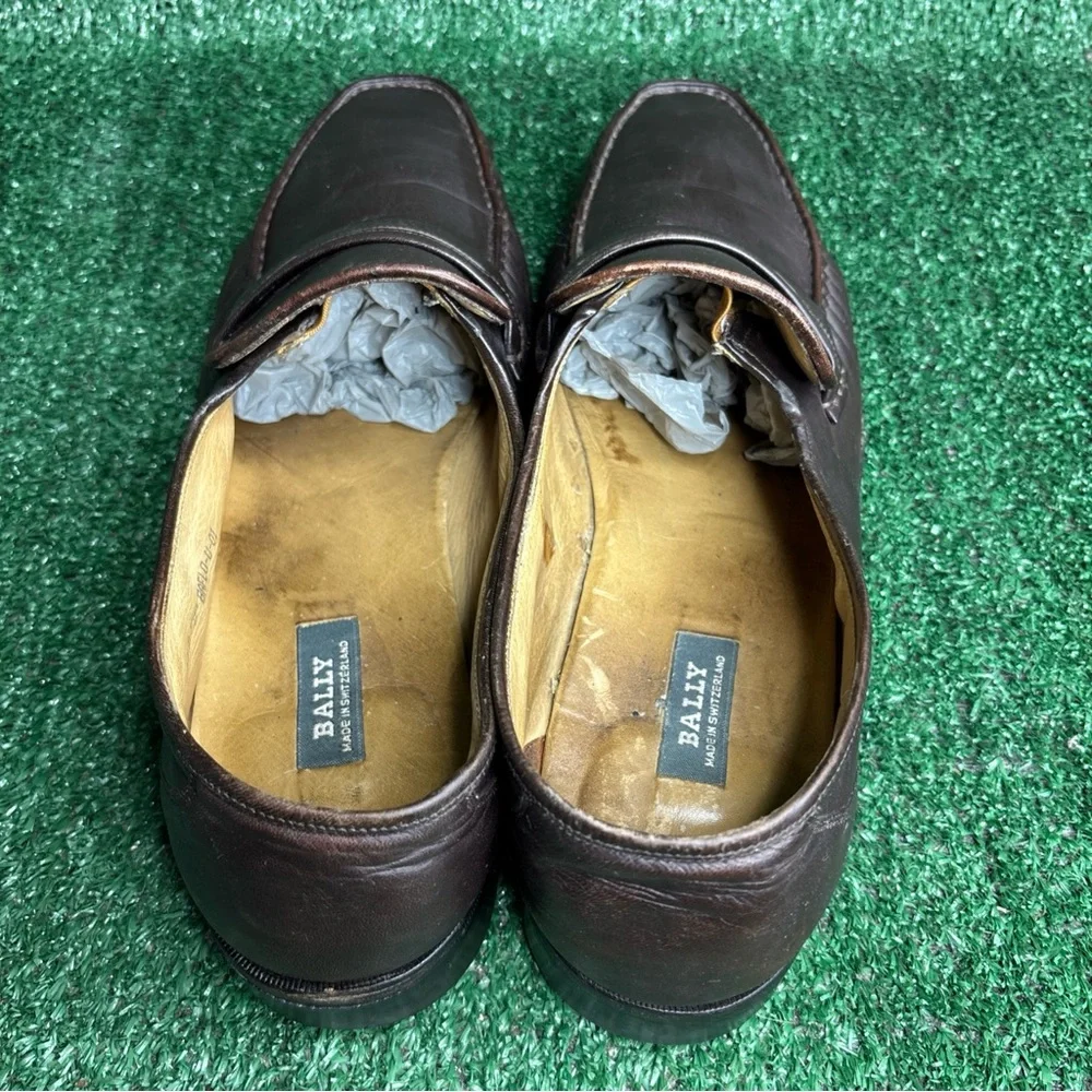 Vintage Bally “Baflo” Loafers Brown Leather Slip On‎ Shoes Size 14